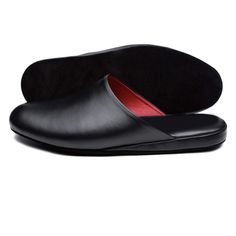 "Men's natural leather slippers with non-slip sole \"Black Nappa\" Super comfortable leather slippers are natural, breathable, conform to the shape of your feet and are perfect as house slippers! They are also perfect for an extra pair for guests! Made from 100% genuine leather,  Brand: Saint Shalih Upper material - cowhide leather Lining material - goat leather Inner sole material - cowhide leather Outsole material - suede leather Size/Insole length, сm/ in: 8US/    26.3cm/ 10.354in; 8.5US/ 26.9cm/ 10.591in; 9US/    27.5cm/ 10.827in; 9.5US/ 27.5cm/ 10.827in; 10US/  28.1cm/ 11.063in; 10.5US/ 28.7cm/ 11.299in; 11US/    29.3cm/ 11.535in. Width - Medium If you have any questions, please do not hesitate to ask."