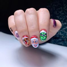 Christmas Nails Drawing, Nails Drawing, Animation Nails, Nail Drawing, Christmas Nails, Christmas