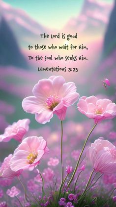 pink flowers with the bible verse