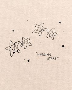 two stars are flying in the air with words on them that read hugling stars