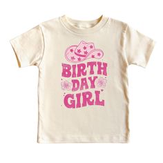 Birthday Girl Cowgirl Shirt, Birthday Western Bodysuit, 1st Birthday Tee, Natural Toddler Birthday Shirt, Pink Cowgirl Birthday Outfit Kids 🌸 Soft & Lightweight Material - Graphic tees for women are made from a soft, lightweight, and stretchy fabric that provides a familiar and comfortable feel. You'll love wearing it all day long. 🌸 GREAT GIFT:  Good choice as a gift for your mom, sister, your wife or anyone you want to send a gift.  🌸 Wash: Recommended machine/hand wash and wash inside out Pink T-shirt For Birthday, Western Bodysuit, Pink Cowgirl Birthday, Cowgirl Birthday Outfit, Toddler Cowgirl, Horse Birthday, Cowgirl Birthday, Pink Cowgirl, Cowgirl Shirts