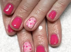 Pink Oval Nails, Nail Art Heart, Valentine Nails Pink, Nail 2023, For Boyfriend, Nails Heart, Vday Nails, Nails Valentines