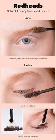 Eyebrows Redheads, Eyebrows And Lashes, Tinted Brow Gel, Brown Mascara, Fan Brush