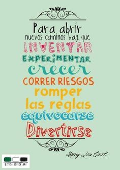 the spanish language is written in different colors and font, as well as words that spell out