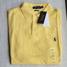 Ralph Lauren Polo Slim Fit Nwt Yellow 100% Cotton Classic Yellow Polo Shirt For Spring, Ralph Lauren Rugby Shirt, Red Polo Shirt, Slim Fit Polo Shirts, Polo Pullover, Polo Ralph Lauren Shorts, Slim Fit Polo, Ralph Lauren Polo Shirts, Ralph Lauren Shorts