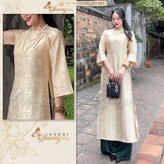 👉 7 DAY REFUND SUPPORT FOR CUSTOMERS IN VIETNAM * Still a Vietnamese girl walking down the street, how beautiful are her innovative ao dai. Selected from the best materials, the 4-piece modern ao dai will bring her the perfect experience. * With a delicate ao dai design in the flower-embroidered sleeves, a little bit of momentum with a stylized side part, this innovative ao dai can turn any girl into a beautiful lady. , young, lovely. * Ao dai in different colors such as pink and beige helps he Ao Dai Design, Modern Ao Dai, Chiffon Fashion, Cream Beige, Women's Costumes, Ao Dai, Lace Design, All About Eyes, Silk Chiffon