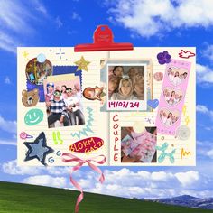 a collage with pictures and words on it in the shape of a family album