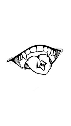 a black and white drawing of an animal's mouth