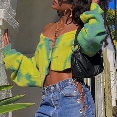 Green Oversized Cardigan Crop Top Sweater Knitted Cute Long Sleeve Pins Sweaters Tie Dye Cartigans Casual Cardigan Sweater, Women Tie, Tie Dye Sweater, Cardigan Crop Top, Cardigan Crop, Tie Dye Long Sleeve, Casual Cardigans, Vintage Cardigan, Autumn Fashion Casual