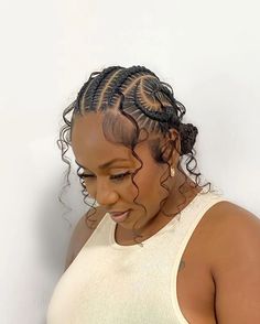 60 African Hair Braiding Styles Ideas For (2024) | ThriveNaija Braided Curly Bun For Black Women, Braided Feed In Bun, Easy Braided Styles For Black Women, Des Dior Braids, Bohemian Stitch Braids Cornrows, Feed In Braids For Black Women, Stitch Braids With Curly Bun, Stitch Braids With Boho Curls, 6 Stitch Braids With Curls