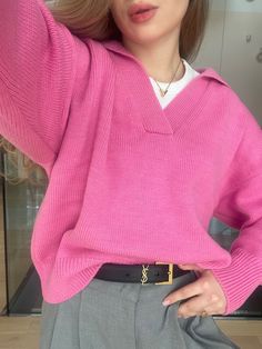 Bright Colored Outfits, Color Combos Outfit, Casual Glam, Modesty Outfits, Scarf Women Fashion, Easy Trendy Outfits, Pink Outfits, Girly Fashion, Knit Fashion