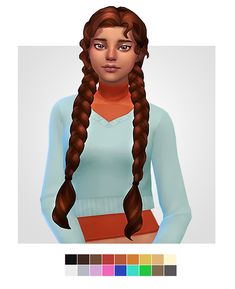 a woman with long braids is shown in an animated avatar for the video game