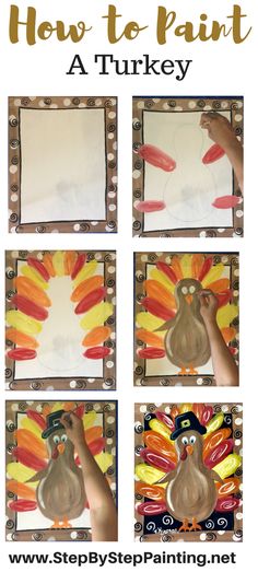 how to paint a turkey with acrylic paints on it and instructions for painting