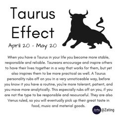 the taurus effect poster is shown in black and white