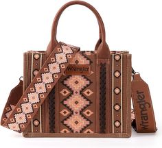 Wrangler Aztec Tote Bag for Women Boho Shoulder Purses and Handbags Christmas Gifts For A Cowgirl, Wrangler Accessories, Western Purses, Southwestern Print, Everyday Purse, Boho Purses, Crossbody Tote Bag, Top Handle Handbags, Medium Tote