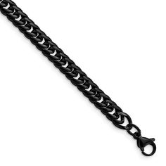 Item Specification: Finish:Polished Length of Item:9 in Plating:IP-Plated Chain Length:9 in Chain Type:Other Chains Chain Width:7 mm Clasp /Connector:Lobster (Fancy) Material: Primary:Stainless Steel Item Weight U/M:gm Width of Item:7 mm Product Type:Jewelry Jewelry Type:Bracelets Bracelet Type:Men's Gender:Men's Material: Primary - Color:Black Men's Type:Bracelet Plating Color:Black Classic Black Stainless Steel Chain Bracelet, Adjustable Black Chain Bracelet With Stainless Steel Clasp, Luxury Tarnish Resistant Men's Chain Bracelet, Mens Chain Black Rhodium Bracelet, Mens Chain Bracelet Jewelry1000.com, Magnetic Earrings, Fancy Necklace, China Jewelry, Stainless Steel Polish