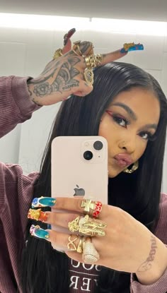 Nails Acrylic Jewels, India Love Aesthetics, Slauson Mall Jewelry, India Love Nails, La Jewelry Aesthetic, Gold Jewelry Black Women, La Jewelry, Latina Jewelry, India Westbrooks