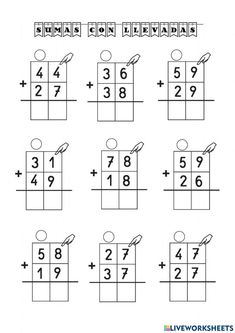 worksheet showing the addition and subtraction puzzles