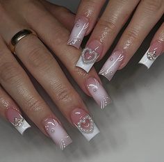 Nail Claim, Mail Inspo, Pink Tip Nails, Drip Nails, Acrylic Nails Coffin Pink