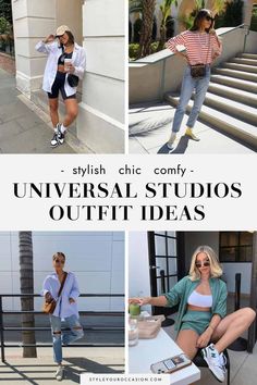 Outfits Ideas For Amusement Park, Outfits For Tourists Casual, Theme Park Outfits 2023, Womens Theme Park Outfits, Womens Amusement Park Outfit, Women’s Theme Park Outfit, Universal Parks Outfits, Outfits For Theme Parks Fall, Theme Park Capsule Wardrobe