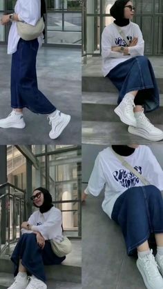 Ootd Tshirt Hijab, Rok Jeans Hijab Ootd, Jeans Skirt Outfit Hijab, Ootd Rok Jeans Hijab, Ootd Rok Jeans, Ootd Hijab Casual Jeans, Outfit Hijab Casual Jeans, Ootd Hijab Skirt, Kemeja Outfit