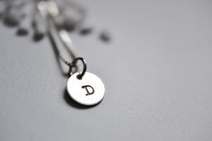 Letter D, Monogram Necklace, Silver Box, Vintage Stamps, Initial Pendant, Name Necklace, Hand Stamped, Chains Necklace, Beautiful Necklaces