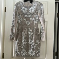 Very Elegant Dress In Excellent Condition New Without Tag,All Beads. Great For Wedding Or Any Special Occasion. Holiday Sequined Mother Of The Bride Wedding Dress, Holiday Sequined Mother Of The Bride Dress For Wedding, Elegant Embellished Mini Dress For Wedding, Sequin Lace Evening Dress For Mother Of The Bride, Elegant Embellished Wedding Mini Dress, Glamorous Fitted Embroidered Evening Dress, Elegant White Sequin Dress, Elegant Lace Sequin Wedding Dress, Fitted Lace Sequin Dress For Wedding