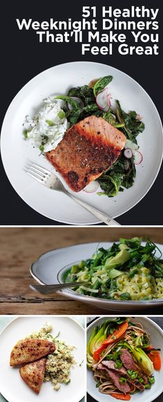 the cover of this cookbook shows pictures of different foods on plates, including fish and vegetables