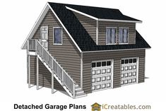 a garage plan with attached garage plans