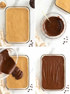 four images showing how to make chocolate fudges