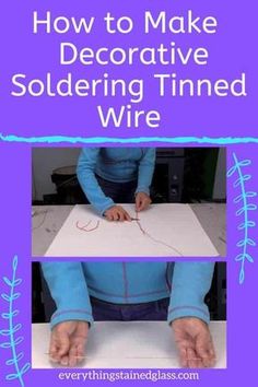 someone is making decorative soldering tinned wire with their hands on the table and text overlay reads how to make decorative soldering tinned wire