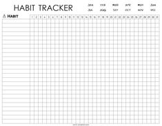 a printable habit tracker sheet with the words habit tracker written in black on it