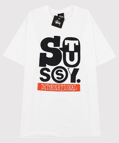 Stussy The Stu Stack T-Shirt in White White, Quick Saves