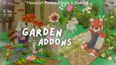 an image of a garden with animals and plants in the background that says garden addons