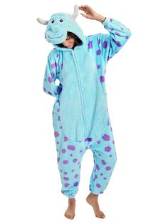 PRICES MAY VARY. DETAILS - The cute animal onesie designs has the tail, eyes and nose like real animals, but it is more fashionable and cute. You will be a hit at parties in our pajamas. Two pockets can hold some small daily items. It is easy to get dressed quickly with the zipping up closure. COZY - Fun and comfortable with high quality. 100% polar fleece material feels so soft. In the cold winter, these plush materials will be extremely comfortable and warm, whether playing games or watching T Sully Onesie, Onesie Designs, Cartoon Costume, Adult Onesie Pajamas, Real Animals, Animal Onesie, Cartoon Costumes, One Piece Cartoon, Onesie Pajamas