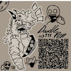 a qr code with an image of a cartoon character next to the qr code