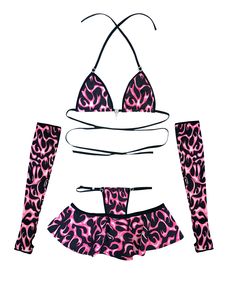 This set is made out of a stretchy fabric. It includes the BRA, THONG, & SKIRT. SLEEVES ARE SOLD SEPARATELY. The mannequin pictured wears a size SMALL. SIZE CHART: US SIZE Trendy Fitted Pink Sets, Trendy Stretch Club Sets, Thong Skirt, Sewing Hobby, Diy Clothes Patterns, Wwe Outfits, Punk Style Outfits, Rave Fits, Oc Outfits