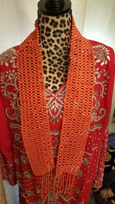 Men beaded Neck chain. For Traditional Events Traditional Orange Beaded Chain, Orange Beaded Necklaces With Round Beads For Festivals, Orange Beaded Necklaces For Festivals, Handmade Orange Beads For Festive Occasions, Beads Chain, Neck Chain, Drop Beads, Beaded Necklaces, Chains For Men