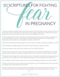 the words fear in pregnancy written on top of a blue and white background with an image of