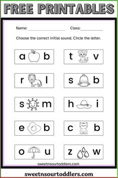 the printable worksheet for letter sounds