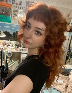 Bangs Choppy, Wavy Red Hair, Micro Bangs, Layered Shag, Blonde Curly Hair, Curly Hair Extensions, Hair Reference, Hair Inspo Color, Dream Hair