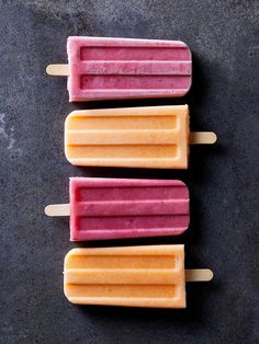 three popsicles sitting on top of each other