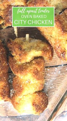 Browned and breaded City Chicken on a skewer in a baking pan ready to go into oven City Chicken Recipe Pork And Veal, City Chicken Recipes, City Chicken Recipe Baked, City Chicken Recipe, Easy Summer Grilling Recipes, Lemon Health, Oven Baked Chicken Tenders, Loin Recipes, Oven Fried Chicken Recipes