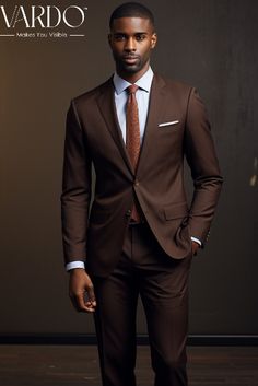 Brown Suit Combinations Mens Fashion, Formal Suits For Dark Skin Men, Chocolate Brown Suits For Men, Brown Suit Men Color Combinations, Suits For Dark Skinned Men, Black Men Wedding Suits, Dark Brown Suit Men, Brown Men Outfit, Brown Suit Outfit