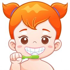 Cartoon cute girl brushing his teeth Pre... | Premium Vector #Freepik #vector #people #girl #cartoon #brush Teeth Illustration, Baby Cartoon Characters, Tooth Cartoon, Kids Teeth, Cute Tooth, Loose Tooth, Baby Cartoon, Cartoon Cute, Free Baby Stuff