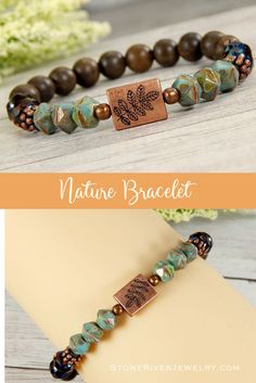 Nature bracelet for women. Handmade to order in your size. #fallbracelet #falljewelry #earthyjewelry #naturejewelry #naturebracelet #leafjewelry #naturegifts #naturelovergift #handmadebracelets #handmadejewelry Nature Women, Boho Nature, Autumn Bracelet, Earthy Jewelry, Leaf Jewelry, Boho Bracelet, Bracelet Boho, Nature Inspired Jewelry, Handmade Jewelry Diy