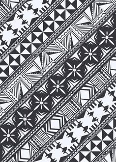 an abstract black and white pattern with geometric shapes on the bottom, in different colors