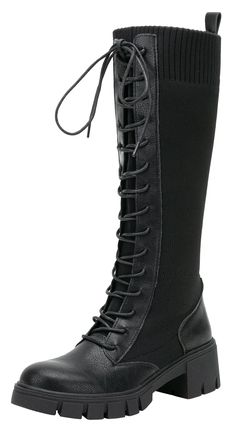 PRICES MAY VARY. Classic style:Classic fashion womens knee high boots are made of knitted fabric with greater elasticity Lace up design:Tall boots can adjust the tightness of the lace according to the calf dimension, making them more suitable for wearing Comfortable:The platform chunky heel of knee high boots is comfortable to wear while walking;can also make people look taller Soft lining:Platform knee high boots, TPR rubber sole and soft insole, durable and non slip Suitable occasions:Comforta Heeled Winter Boots, High Rise Boots, Element Oc, Black Boots Knee High, Knee High Boots Platform, Womens Knee Boots, High Boots Platform, Big Reputation, Big Boots