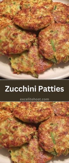 zucchini patties on a white plate