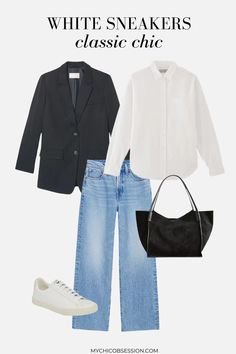 The Shoes That Go With Everything (Yes, Everything!) - MY CHIC OBSESSION Best White Sneakers Women, School Outfits Teacher, Best Shoes For Women, Wardrobe Challenge, White Sneakers Outfit